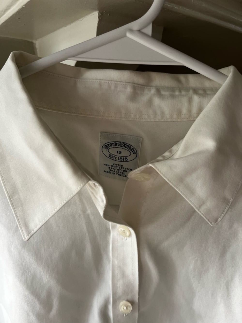 Brooks Brothers White Cotton Button-Down Shirt - Picture 2 of 3